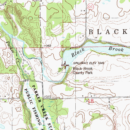 Topographic Map of Black Brook WP-66 Dam, WI