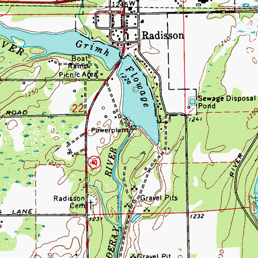 Topographic Map of Grimh WP 370 Dam, WI