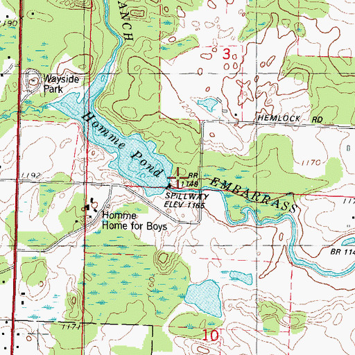 Topographic Map of Wittenberg 1885c235 Dam, WI