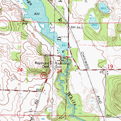 Topographic Map of Lower White River WP271 Dam, WI