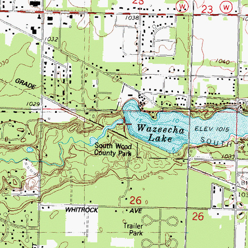 Topographic Map of South Wood County Park 2WP244 Dam, WI