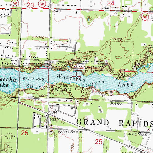 Topographic Map of Wazeecha Lake, WI