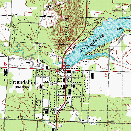 Topographic Map of Friendship 2WP745 Dam, WI