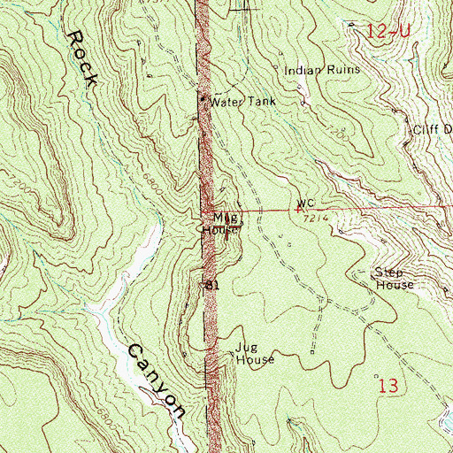 Topographic Map of Mug House, CO