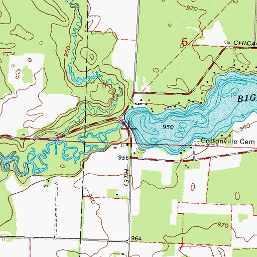 Topographic Map of Big Flats WP277 Dam, WI