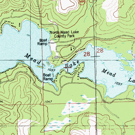 Topographic Map of Mead Lake, WI