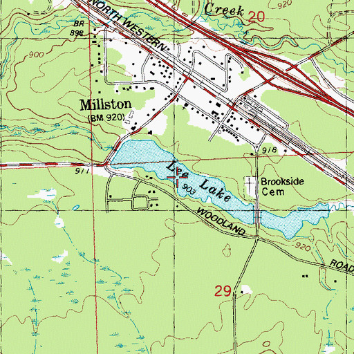 Topographic Map of Lee Lake 15, WI