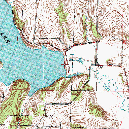 Topographic Map of Yellowstone 2WP88652 Dam, WI