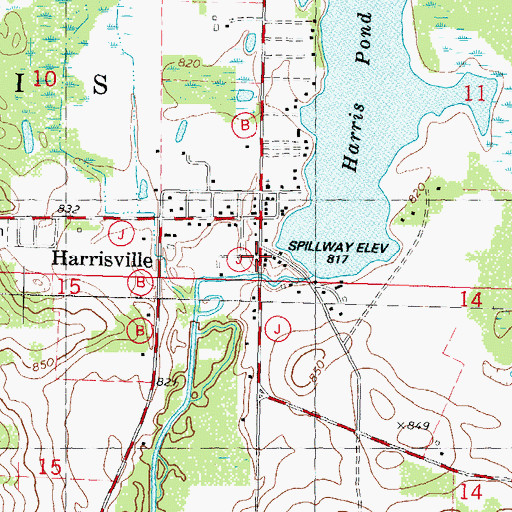 Topographic Map of Harris Pond 78, WI
