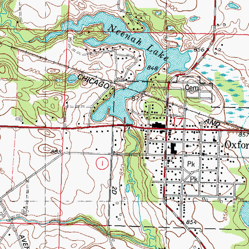 Topographic Map of Oxford Dam, WI