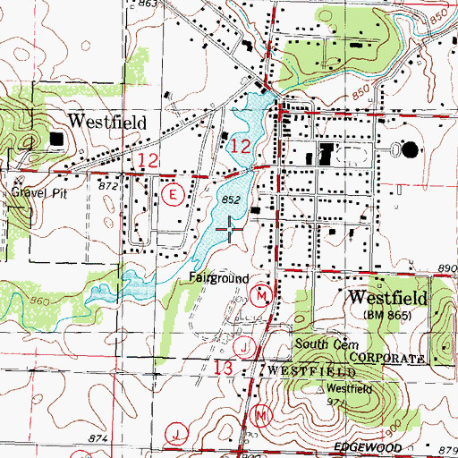 Topographic Map of Westfield Pond 9, WI