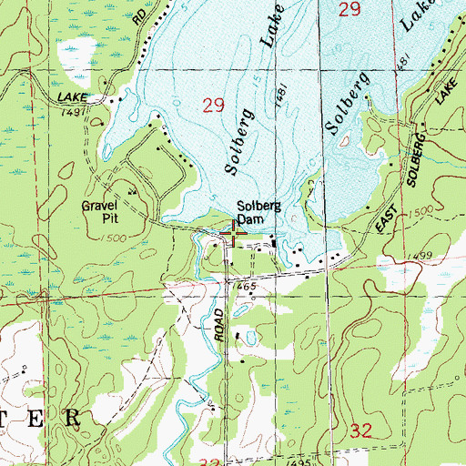 Topographic Map of Solberg 2WP456 Dam, WI
