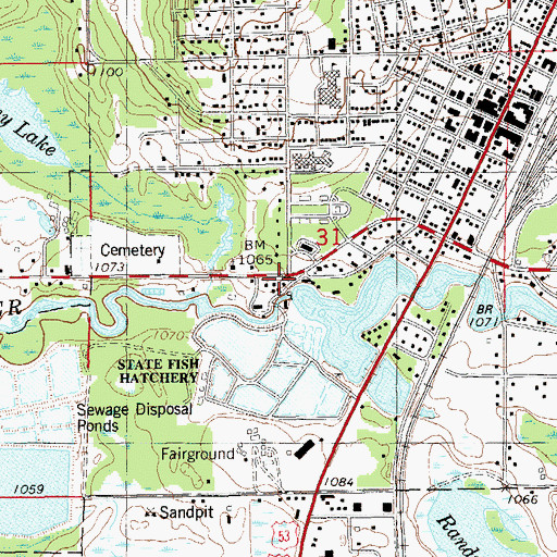 Topographic Map of Spooner Electric Dam, WI