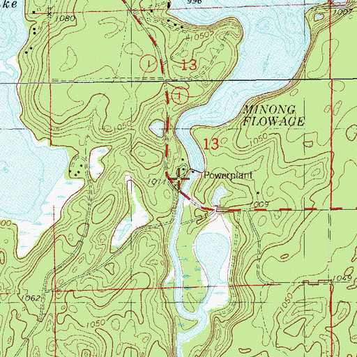 Topographic Map of Minong Flowage 320, WI