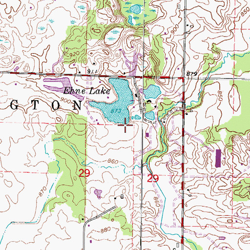 Topographic Map of Ehne WP 425 Dam, WI