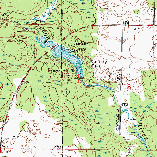 Topographic Map of Keller C5602.6 Dam, WI