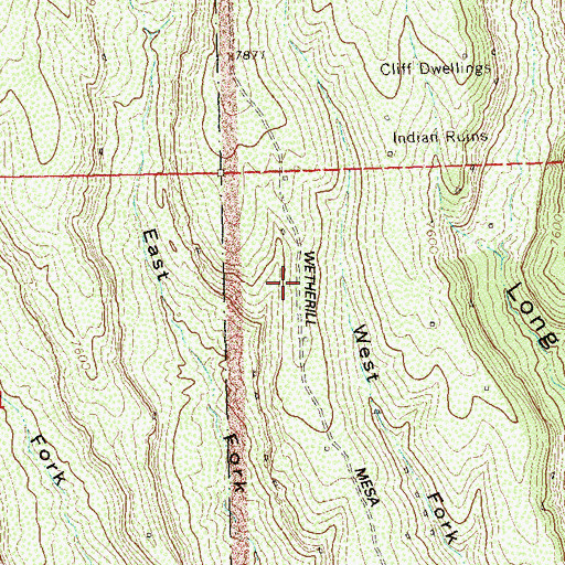Topographic Map of Wetherill Mesa, CO