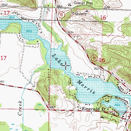 Topographic Map of Lake Morris, WI