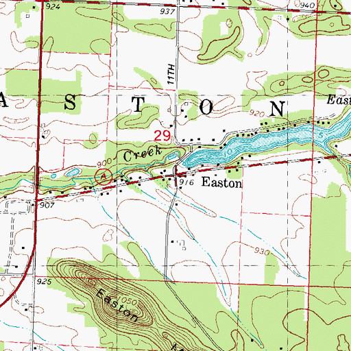 Topographic Map of Easton Lake 16, WI