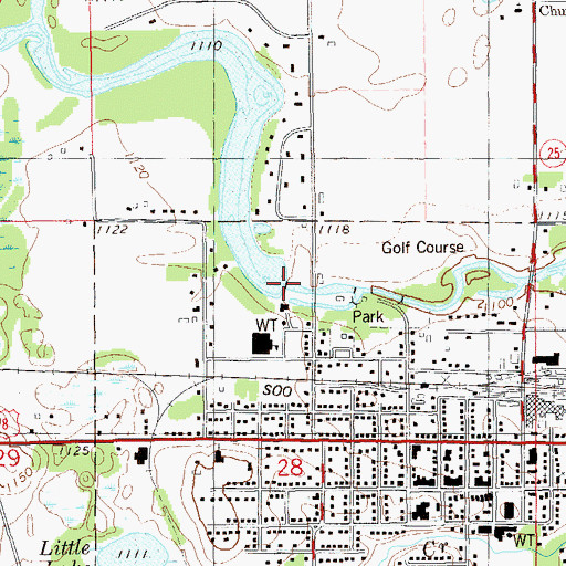 Topographic Map of Barron City Dam, WI