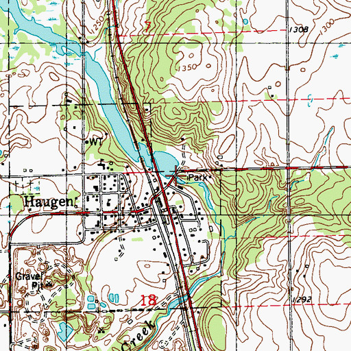 Topographic Map of Bear Lake WP11 Dam, WI