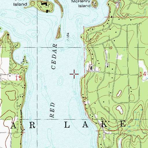Topographic Map of Red Cedar Lake, WI