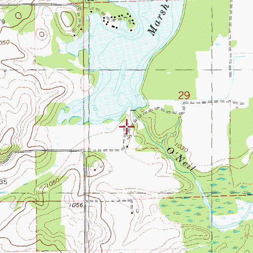 Topographic Map of Marsh-Miller Lake 16, WI