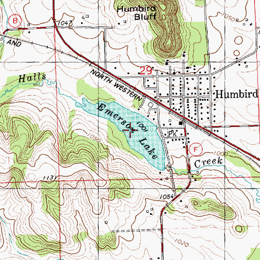 Topographic Map of Emerson Lake, WI