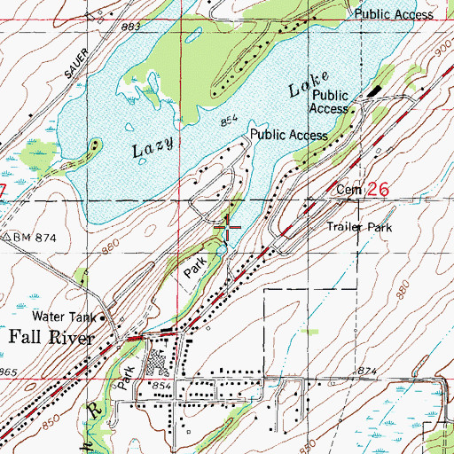 Topographic Map of Fall River 2WP73 Dam, WI