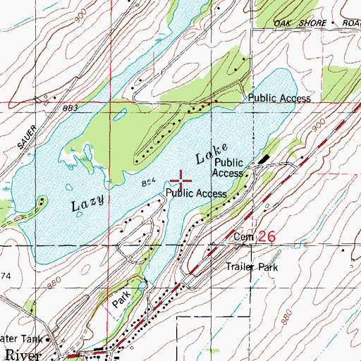 Topographic Map of Lazy Lake 61, WI