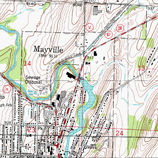 Topographic Map of Furnace Bridge Dam, WI