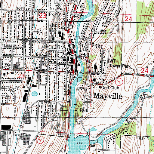 Topographic Map of Upper Mayville Millpond 172, WI