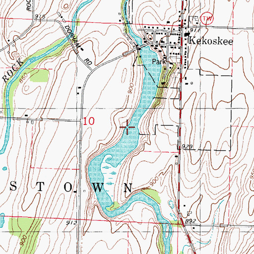 Topographic Map of Kekoskee Millpond 182, WI