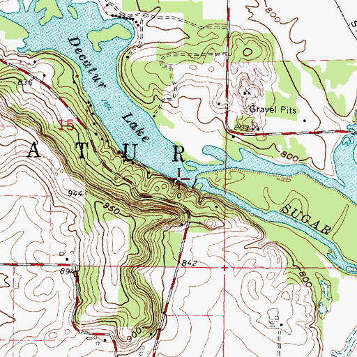 Topographic Map of Brodhead Dam, WI