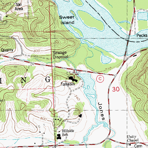Topographic Map of Wright 3WR1787 Dam, WI