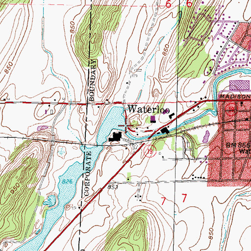 Topographic Map of Upper Waterloo Dam, WI