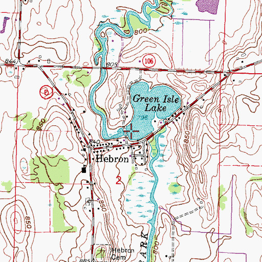 Topographic Map of Hebron 2WP441 Dam, WI