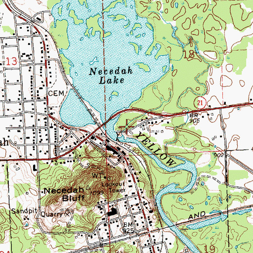 Topographic Map of Necedah Flowage 491, WI