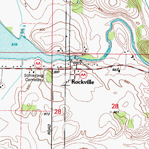 Topographic Map of Rockville Flowage 153, WI