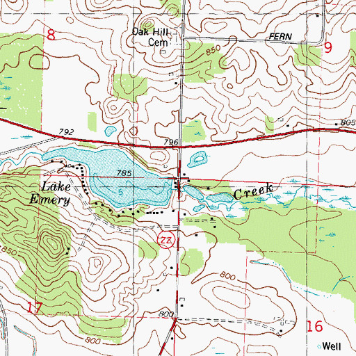 Topographic Map of Richards Mill 3WR1902 Dam, WI