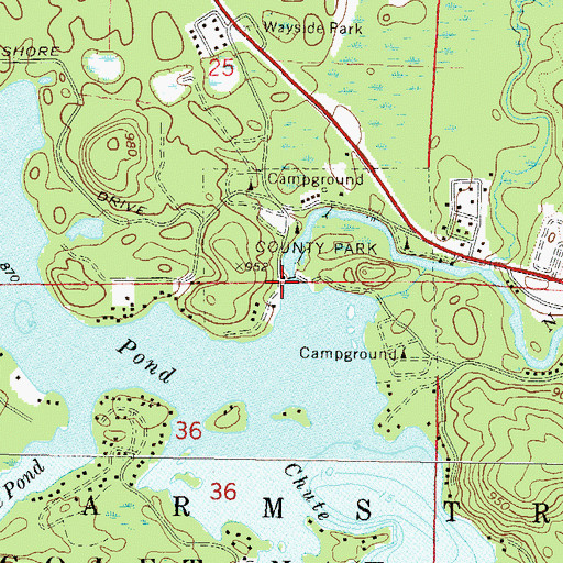 Topographic Map of Chute 1865c371 Dam, WI