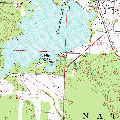Topographic Map of Townsend Flowage 32, WI