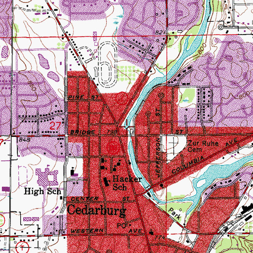 Topographic Map of 119 Reservoir, WI