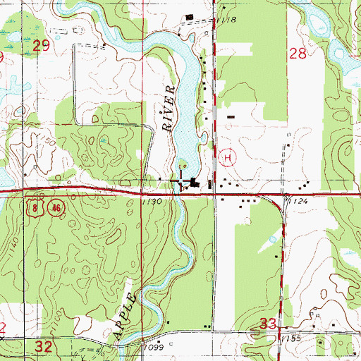 Topographic Map of Shiloh Flowage 151, WI