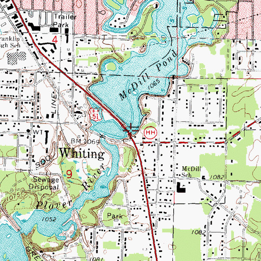 Topographic Map of McDill 2-WP-1579 Dam, WI