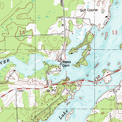 Topographic Map of Jobes 2WP132 Dam, WI