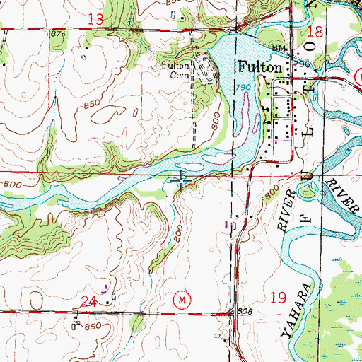 Topographic Map of Fulton Pond 553, WI