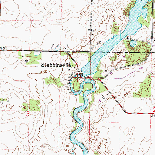 Topographic Map of Stebbinsville WP 51 Dam, WI