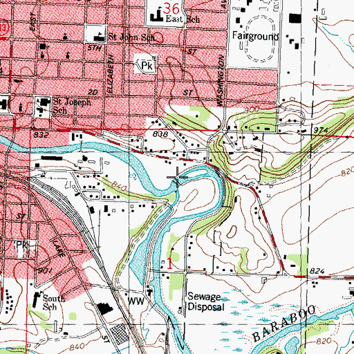 Topographic Map of 572 Reservoir, WI