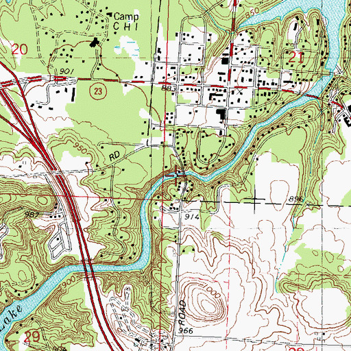 Topographic Map of Delton 3WR303 Dam, WI